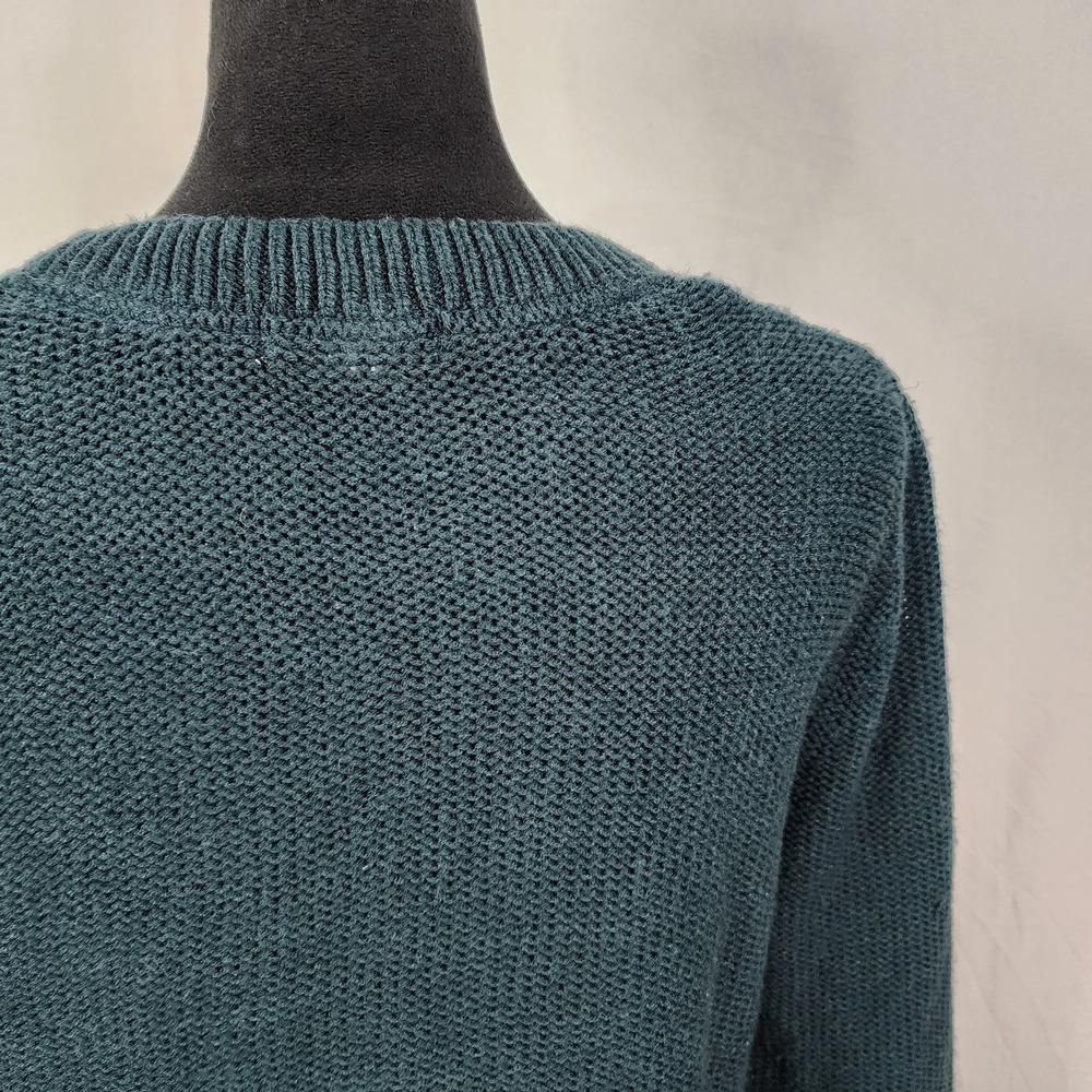 TAYLOR & SAGE Size Medium Open Cable Knit Lightweight Crew Neck Sweater Preppy - Picture 6 of 8